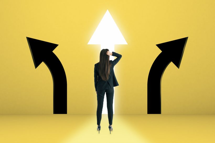 Different direction and challenge concept.